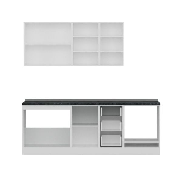 Minar 225 Cm Mutfak Dolabı Beyaz Antrasit 225-A3