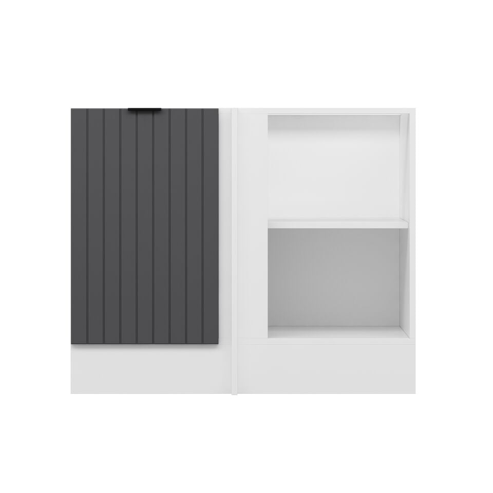 Alvinka Mutfak Modül Mbr_B Alt 1K1R 105Cm Köşe Dolap Beyaz Antrasit