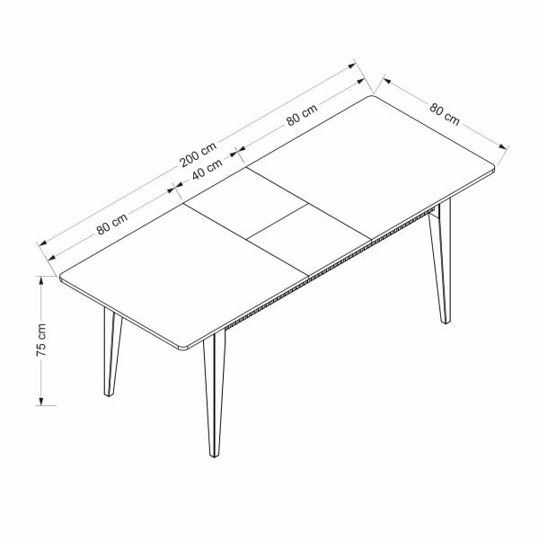 Minar Kale Plus Açılır Yemek Masası Antrasit/Antrasit