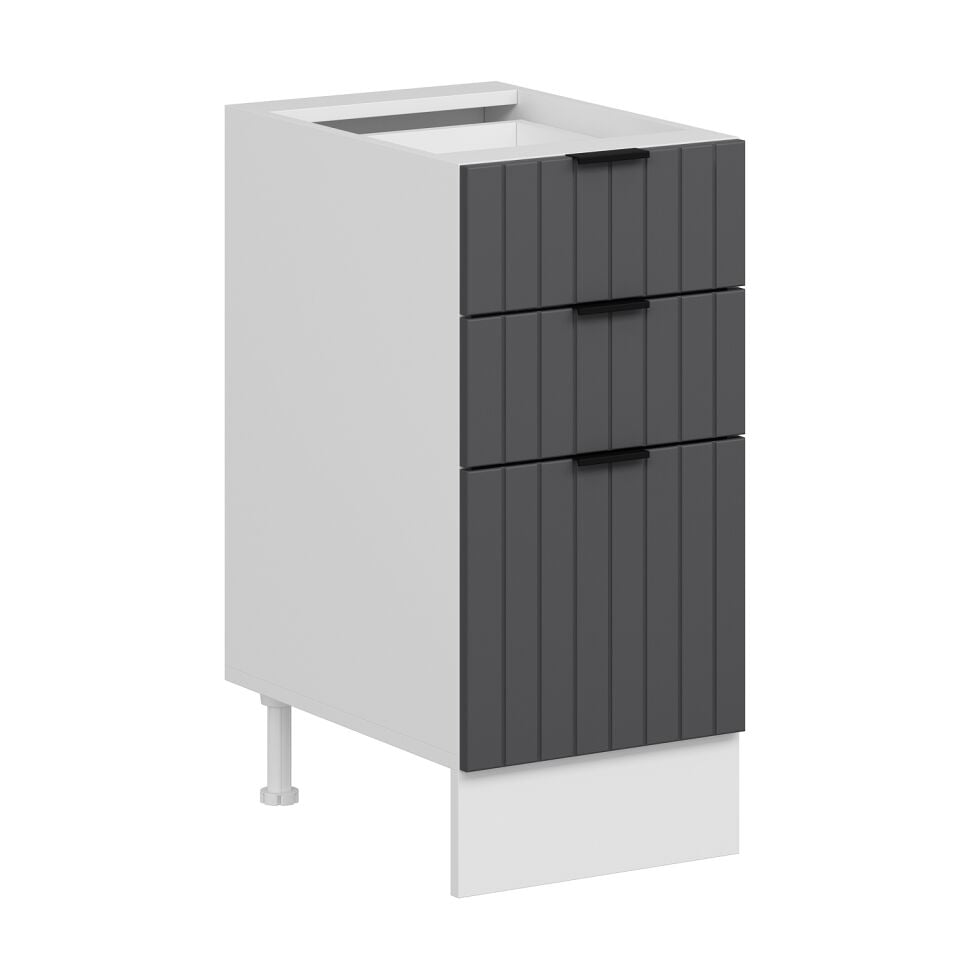 Alvinka Mutfak Modül Mbr_B Alt 3Ç1B2K 40Cm Dolap Beyaz Antrasit