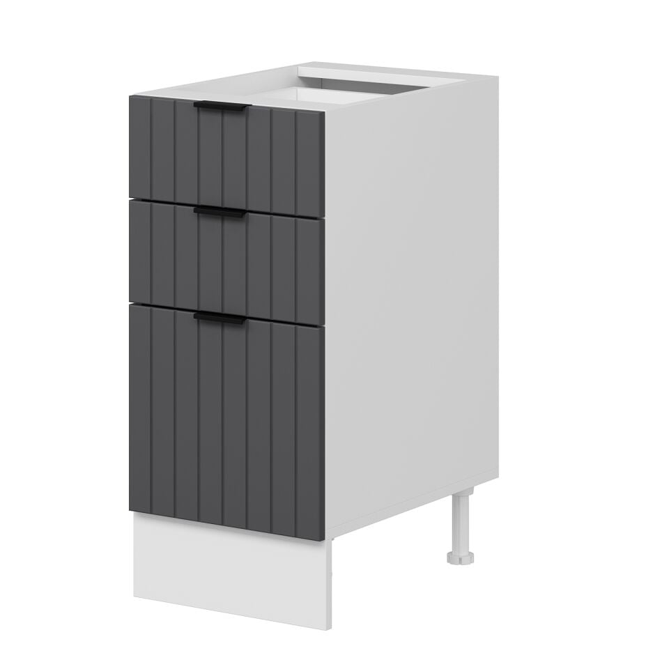 Alvinka Mutfak Modül Mbr_B Alt 3Ç1B2K Nray 40Cm Dolap Beyaz Antrasit