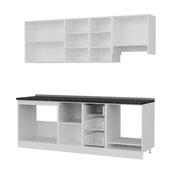 Minar 225 Cm Mutfak Dolabı Beyaz Antrasit 225-A5