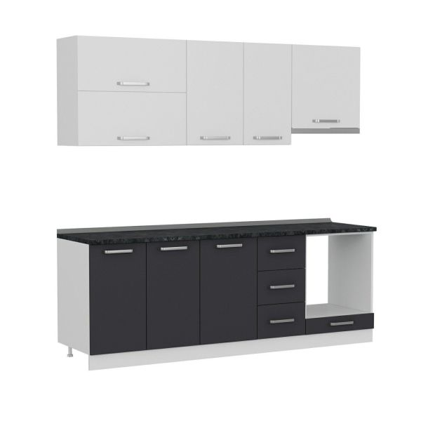 Minar 225 Cm Mutfak Dolabı Beyaz Antrasit 225-A5