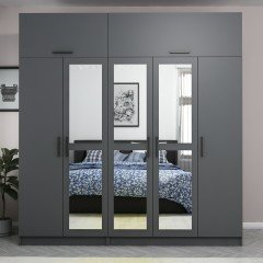 Minar Kale 5 Kapaklı 3 Aynalı 2 Ç Dolap Ve Yüklük Antrasit