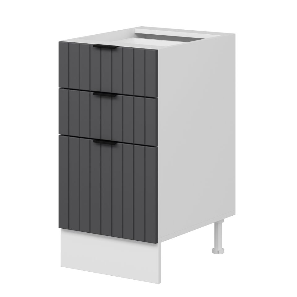 Alvinka Mutfak Modül Mbr_B Alt 3Ç1B2K 45Cm Dolap Beyaz Antrasit