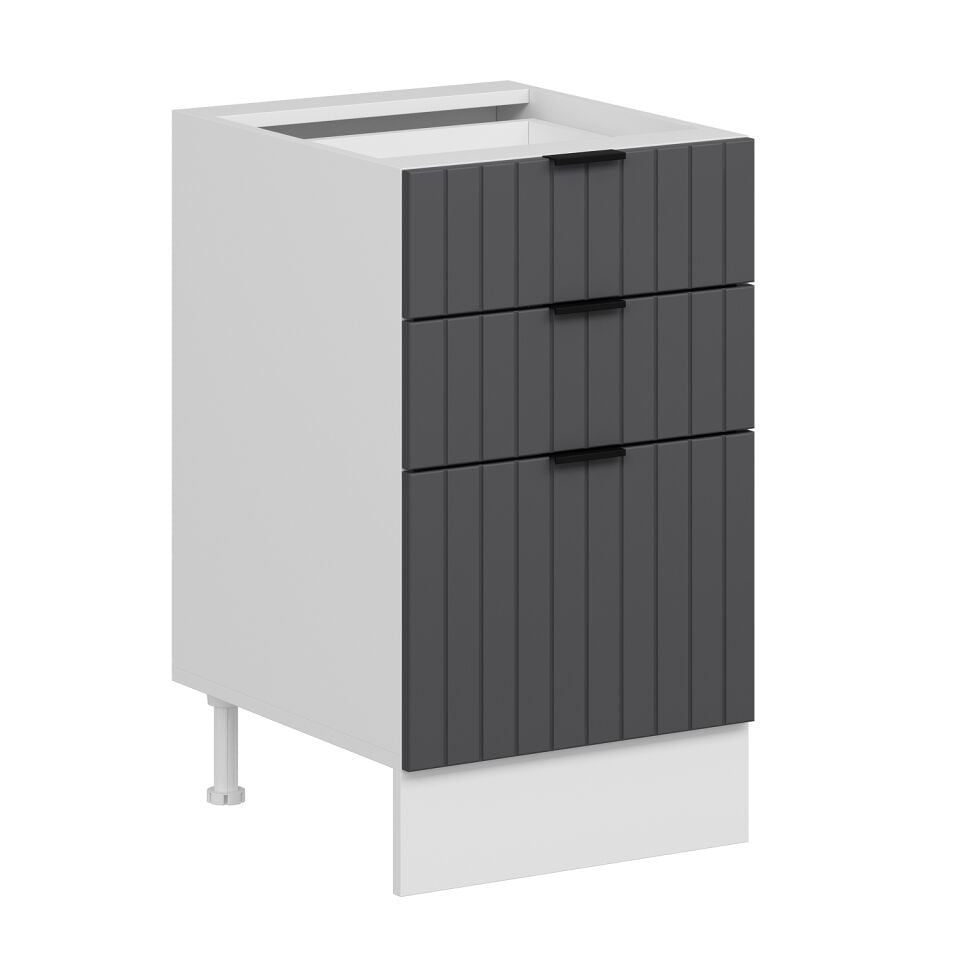 Alvinka Mutfak Modül Mbr_B Alt 3Ç1B2K 50Cm Dolap Beyaz Antrasit