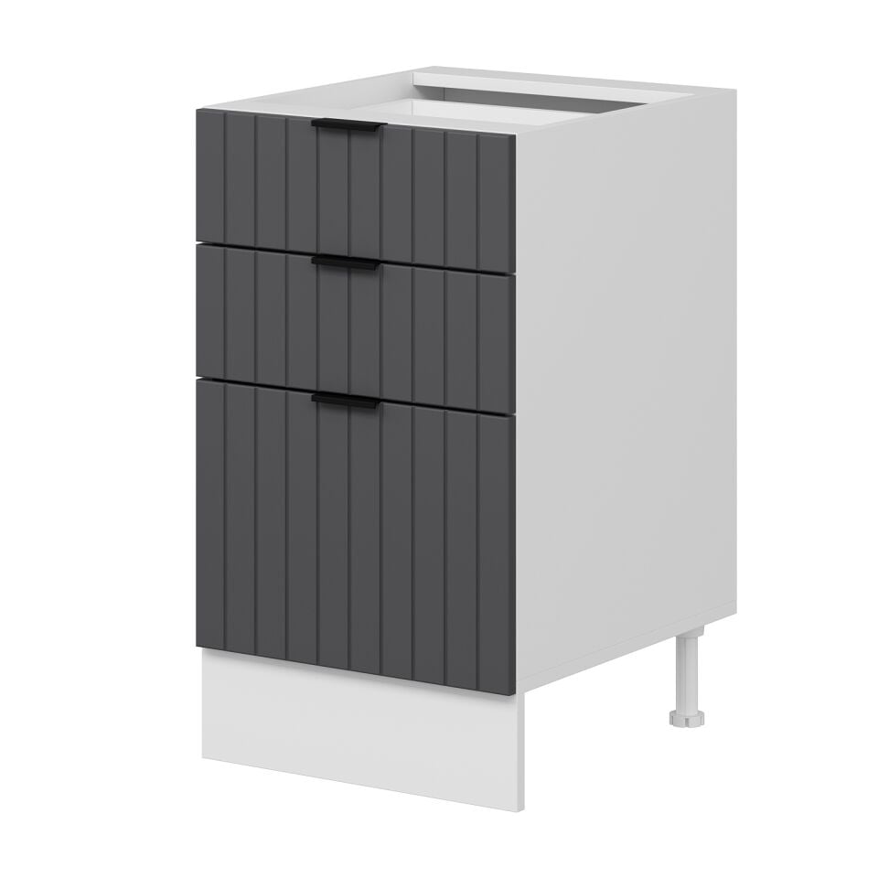 Alvinka Mutfak Modül Mbr_B Alt 3Ç1B2K 50Cm Dolap Beyaz Antrasit