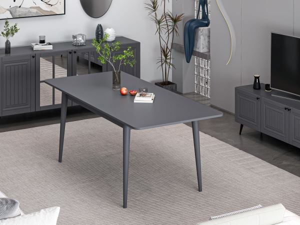 Minar Kale İlkbahar Açılır Yemek Masası Antrasit/Antrasit