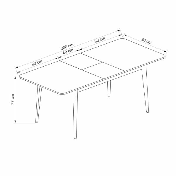 Minar Kale İlkbahar Açılır Yemek Masası Antrasit/Antrasit