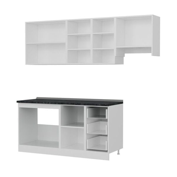 Minar 225 Cm Mutfak Dolabı Beyaz Antrasit 225-A7