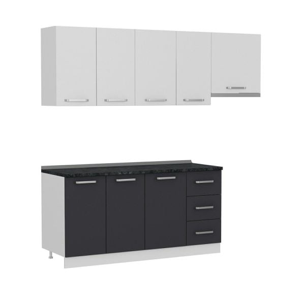 Minar 225 Cm Mutfak Dolabı Beyaz Antrasit 225-A7