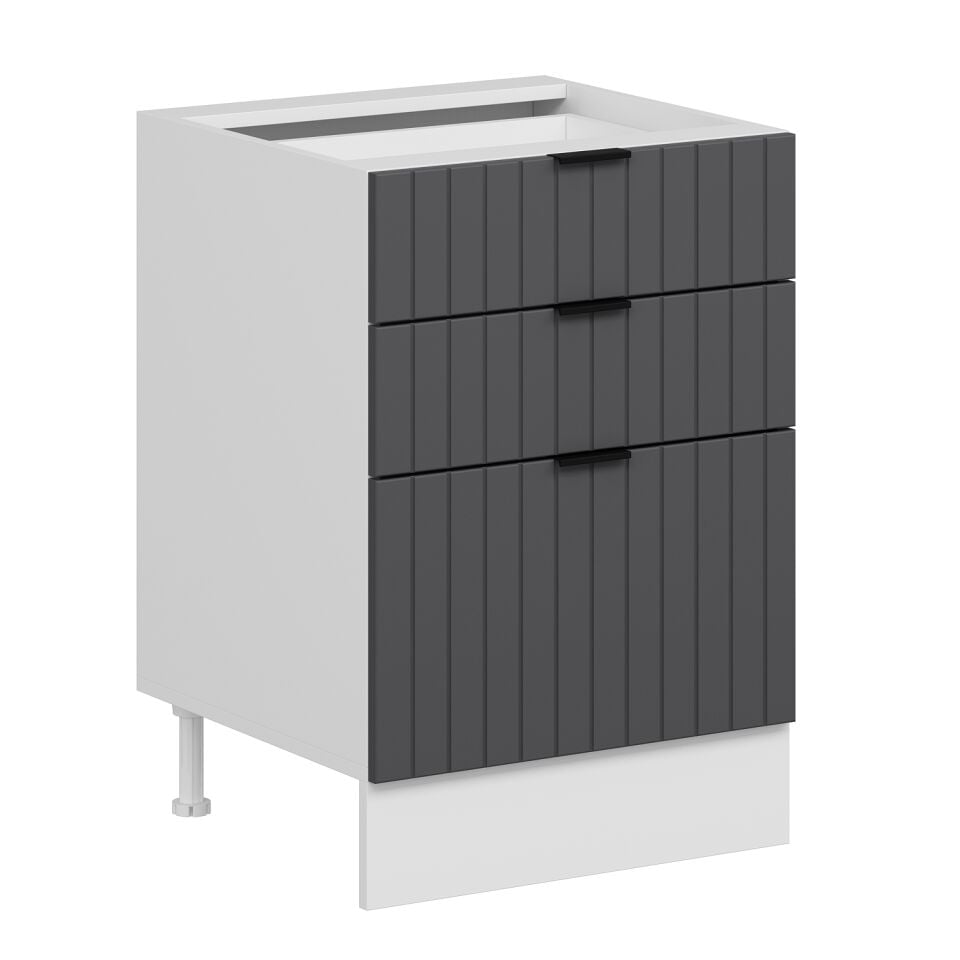 Alvinka Mutfak Modül Mbr_B Alt 3Ç1B2K 60Cm Dolap Beyaz Antrasit