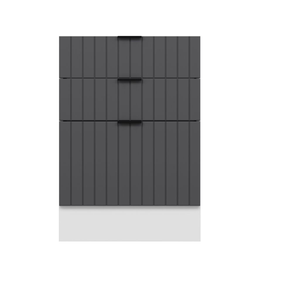 Alvinka Mutfak Modül Mbr_B Alt 3Ç1B2K 60Cm Dolap Beyaz Antrasit