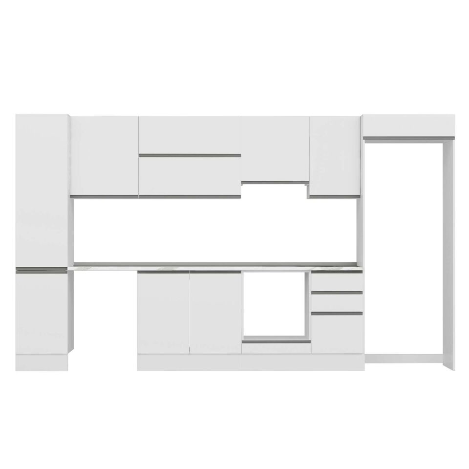 Alvinka 380X222 Cm High Gloss Mutfak Dolabı Mbb-E90B45S45-1 High Gloss | Beyaz - Mdf