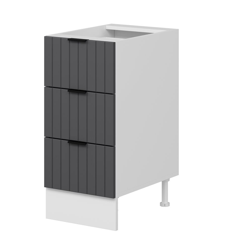 Alvinka Mutfak Modül Mbr_B Alt 3Ç 40Cm Dolap Beyaz Antrasit