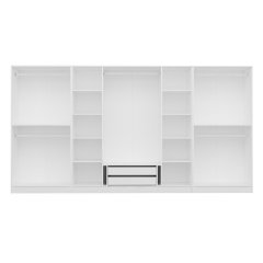 Kale Country 8 Kapak Aynalı 2Ç Zincir Dolap - Eskitme Beyaz