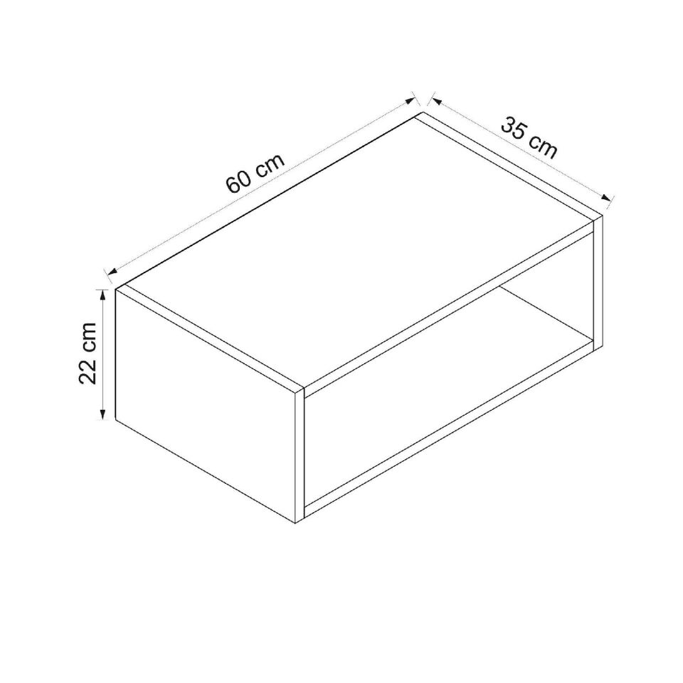 Alvinka Mutfak Modül Duz Üst 1Yk 60-H22Cm Dav Dolap Beyaz Dore