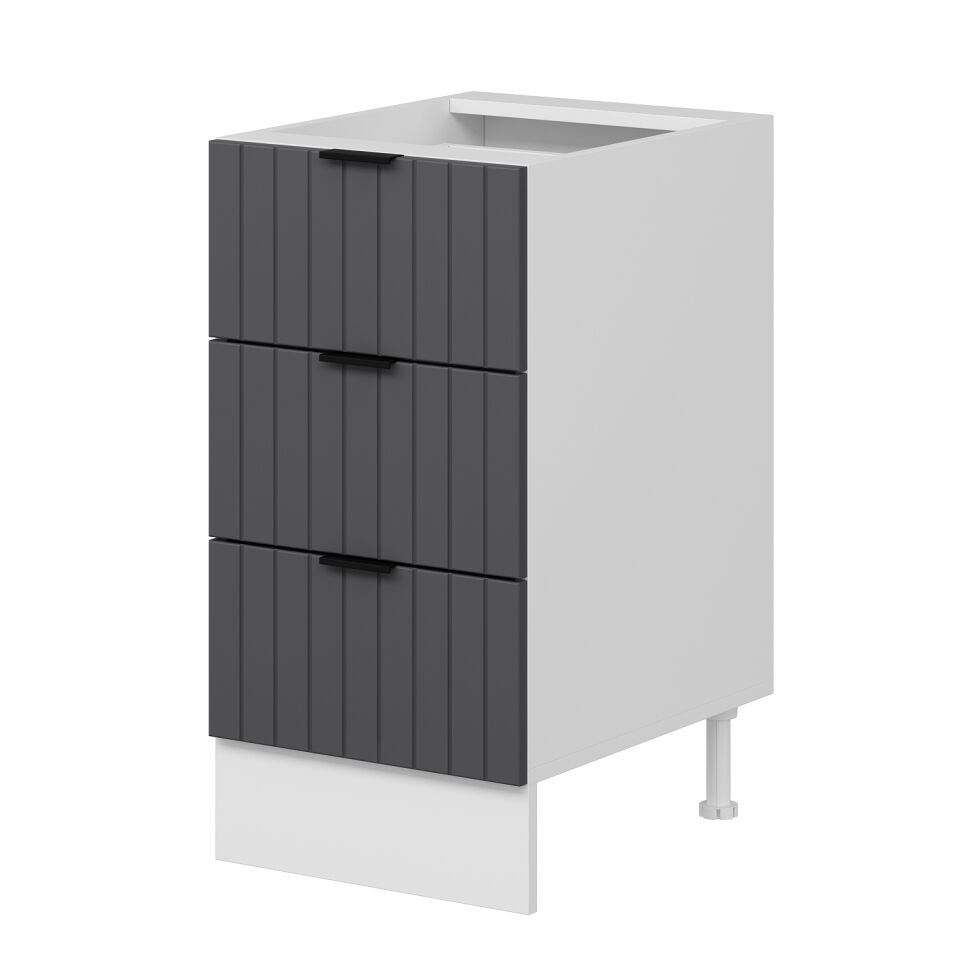 Alvinka Mutfak Modül Mbr_B Alt 3Ç 45Cm Dolap Beyaz Antrasit