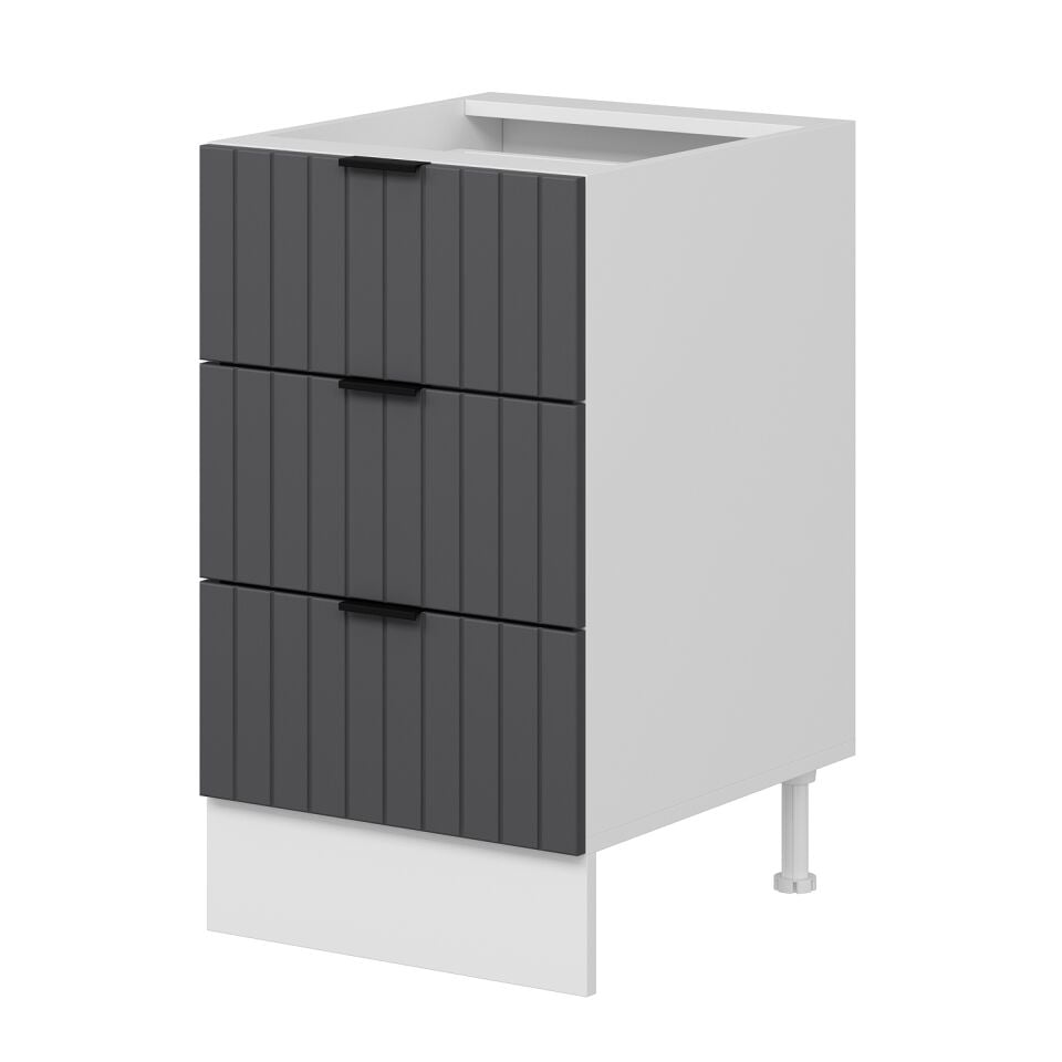 Alvinka Mutfak Modül Mbr_B Alt 3Ç Nray 50Cm Dolap Beyaz Antrasit