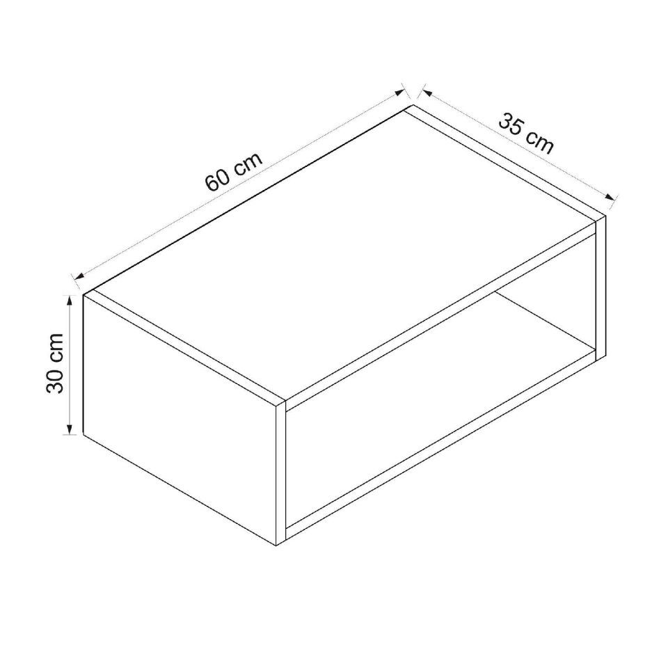 Alvinka Mutfak Modül Duz Üst 1Yk 60-H30Cm Dav Dolap Beyaz Beyaz