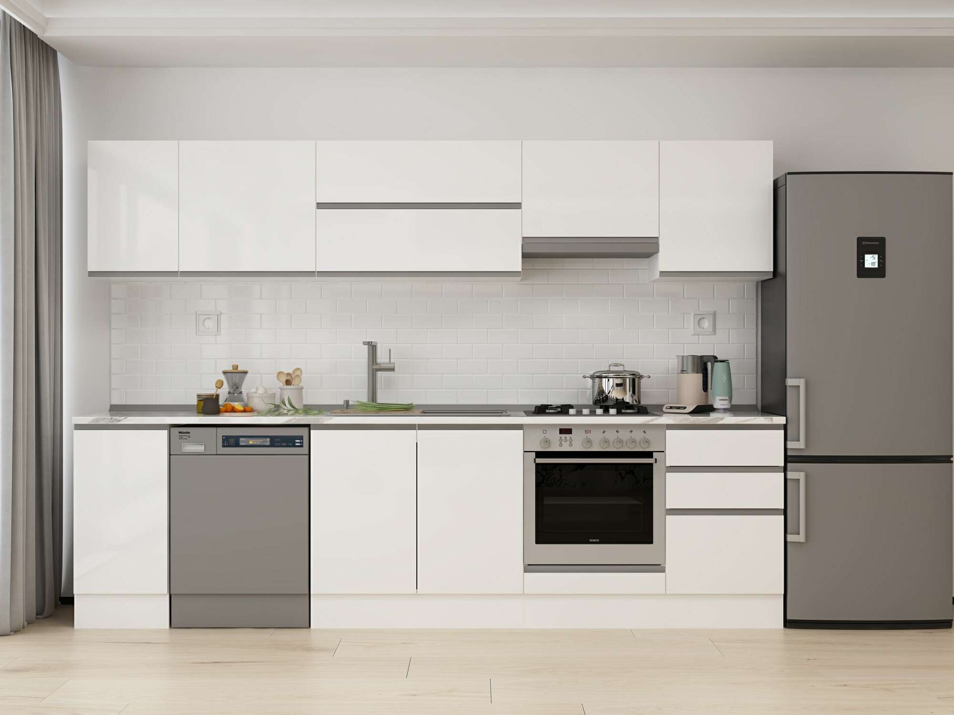 Ma-2Dページ Alvinka 300x210 Cm High Gloss Mutfak Dolabı M-E90S40S50-1 High