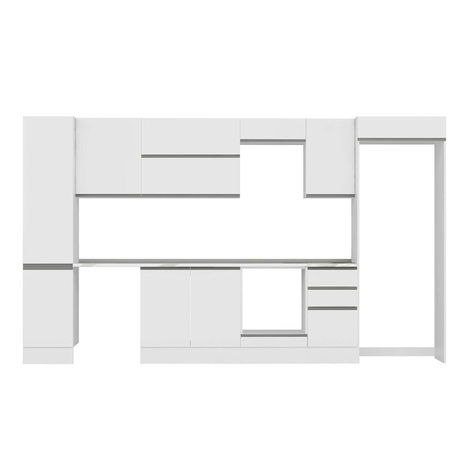 Alvinka 380X222 Cm High Gloss Mutfak Dolabı Mbb-E90B45S45-2 High Gloss | Beyaz - Mdf