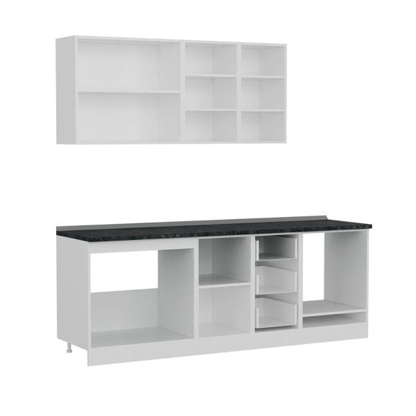 Minar 225 Cm Mutfak Dolabı Beyaz Dore 225-D6