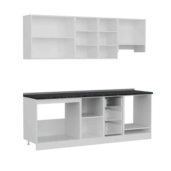 Minar 225 Cm Mutfak Dolabı Beyaz Dore 225-D8