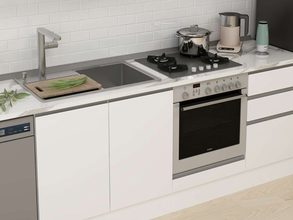 Alvinka 300X210 Cm High Gloss Mutfak Dolabı M-E90S40S50-2 High Gloss | Beyaz - Mdf