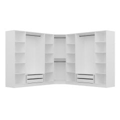 Kale 9 Kapaklı Aynalı 4Ç Köşe Dolap - Beyaz