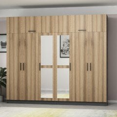 Minar Kale 6 Kapaklı 2 Aynalı 4 Ç Dolap Ve Yüklük Antrasit Dore