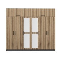 Minar Kale 6 Kapaklı 2 Aynalı 4 Ç Dolap Ve Yüklük Antrasit Dore