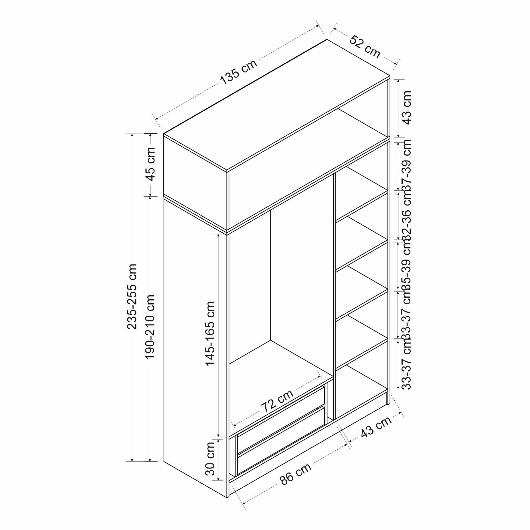 Kale 3 Kapaklı Zincir Dolap-Yüklük - Beyaz