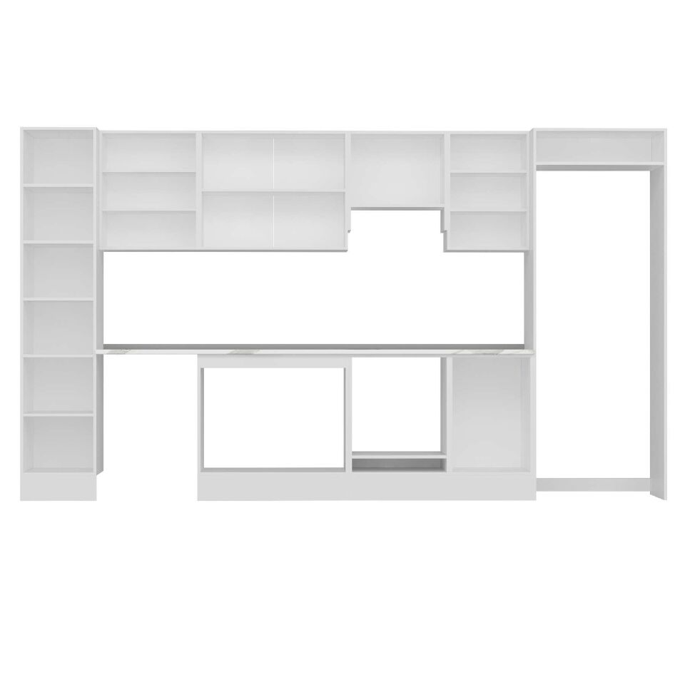 Alvinka 385X222 Cm High Gloss Mutfak Dolabı Mbb-E90B45S50-1 High Gloss | Antrasit - Mdf