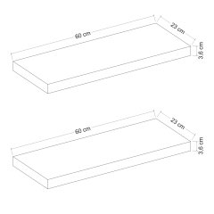 Minar Gizli Tutuculu 2'li Duvar Rafı 60 cm - Sonomo