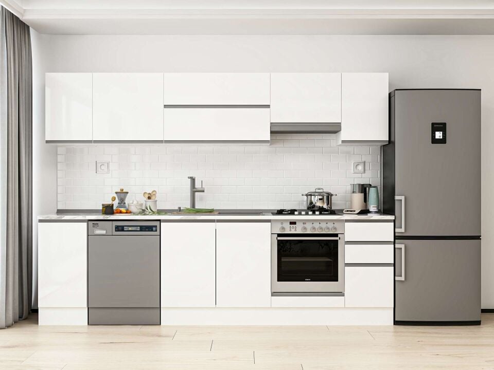 Alvinka 280X210 Cm High Gloss Mutfak Dolabı M-E80S40S40-1