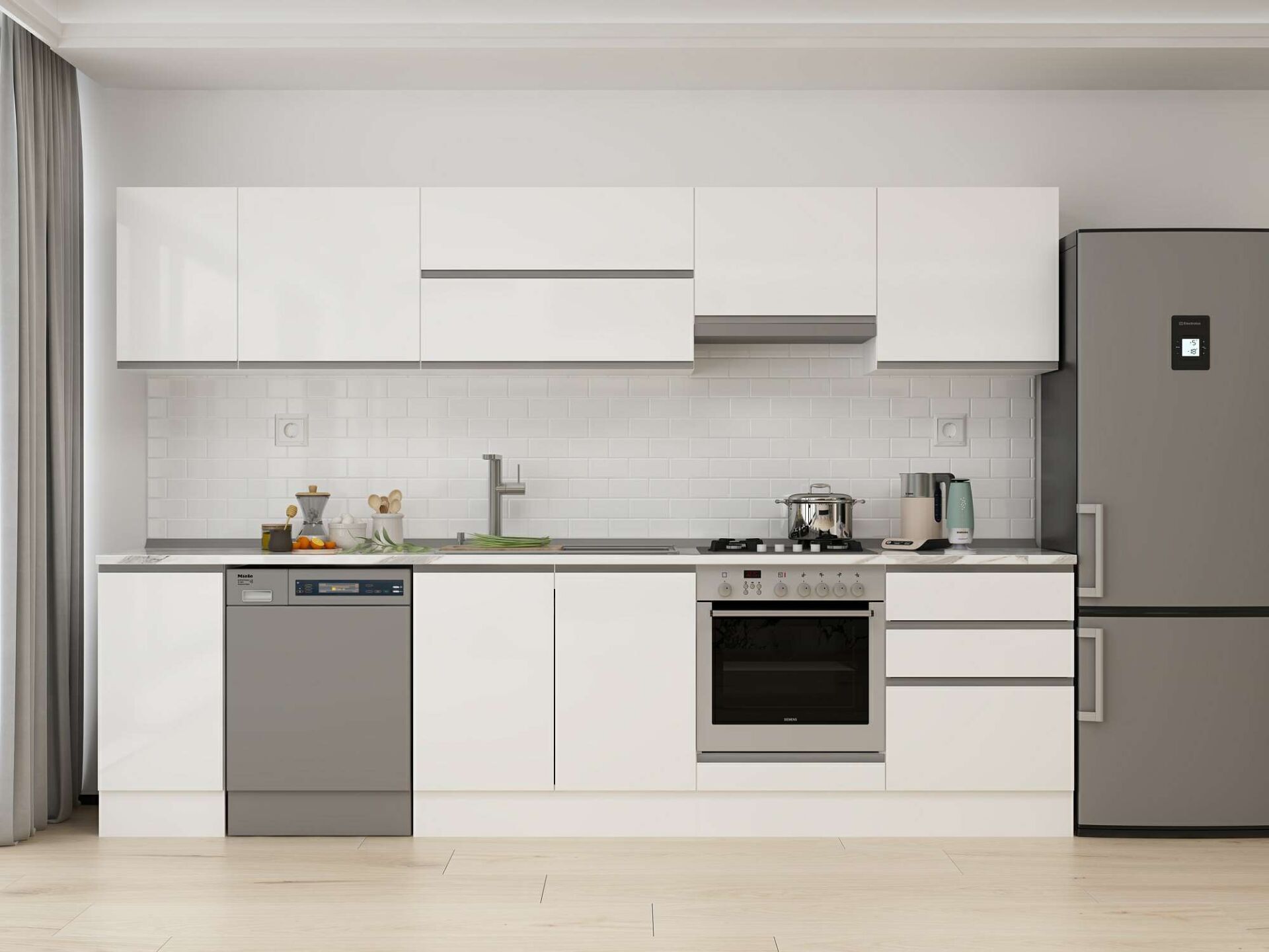 Alvinka 310X210 Cm High Gloss Mutfak Dolabı M-E90S40S60-1 High