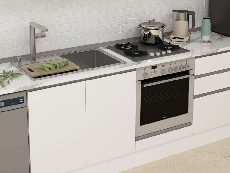 Alvinka 310X210 Cm High Gloss Mutfak Dolabı M-E90S40S60-1 High Gloss | Beyaz - Mdf
