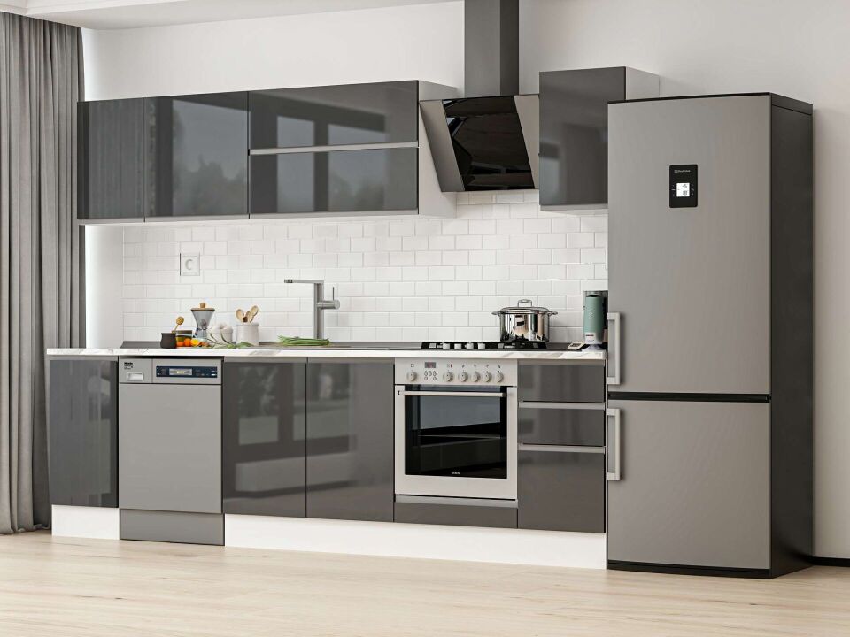 Alvinka 280X210 Cm High Gloss Mutfak Dolabı M-E80S40S40-2