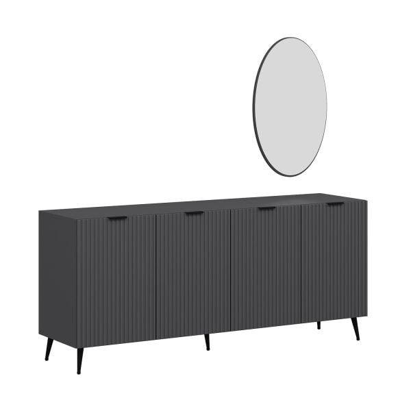 Minar Kale Plus Set2 Tv + Orta Sehpa + Aynalı Konsol Antrasit