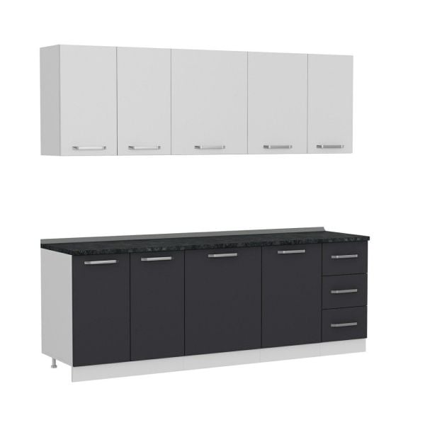 Minar 230 Cm Mutfak Dolabı Beyaz Antrasit 230-A1