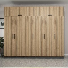 Minar Kale 6 Kapaklı 2 Çekmeceli Dolap Ve Yüklük Antrasit Dore