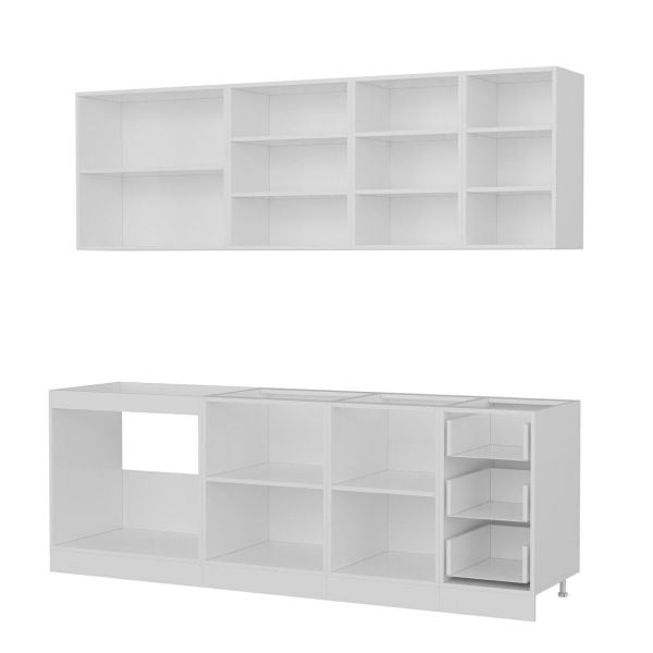 Minar 230 Cm Mutfak Dolabı Beyaz Antrasit 230-A2