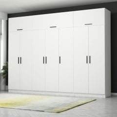 Kale 7 Kapaklı 2 Çekmeceli Zincir Dolap-Yüklük - Beyaz