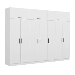 Kale 7 Kapaklı 2 Çekmeceli Zincir Dolap-Yüklük - Beyaz