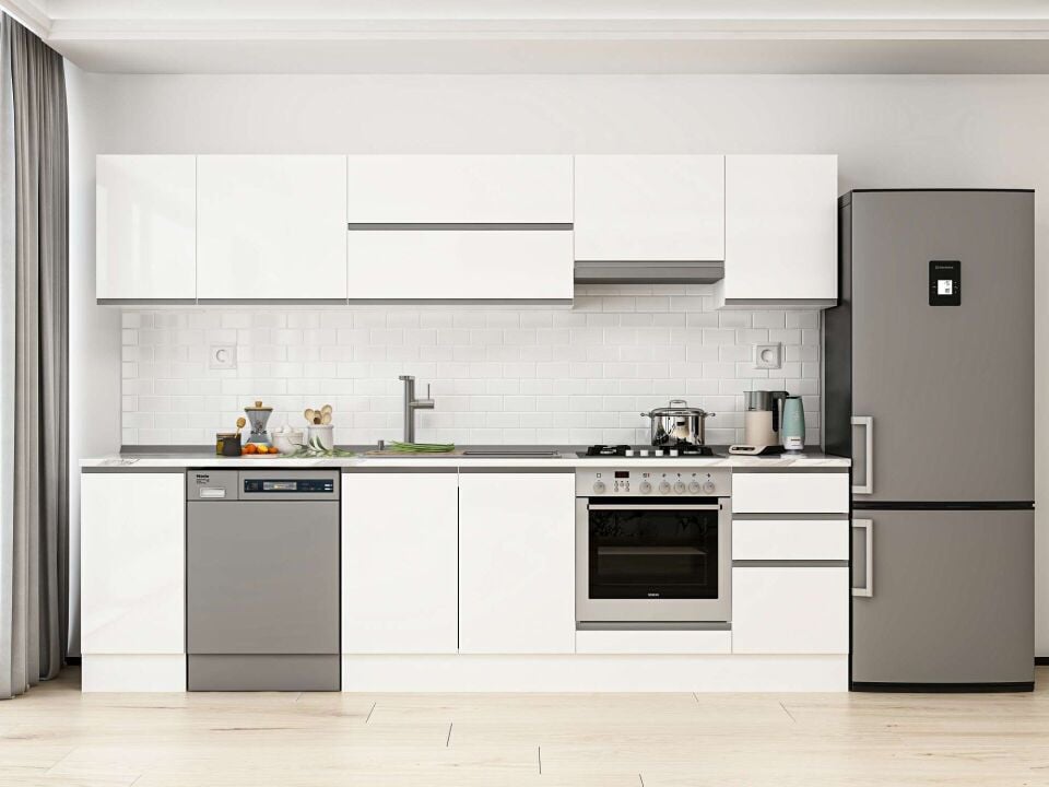 Alvinka 285X210 Cm High Gloss Mutfak Dolabı M-E80S40S45-1