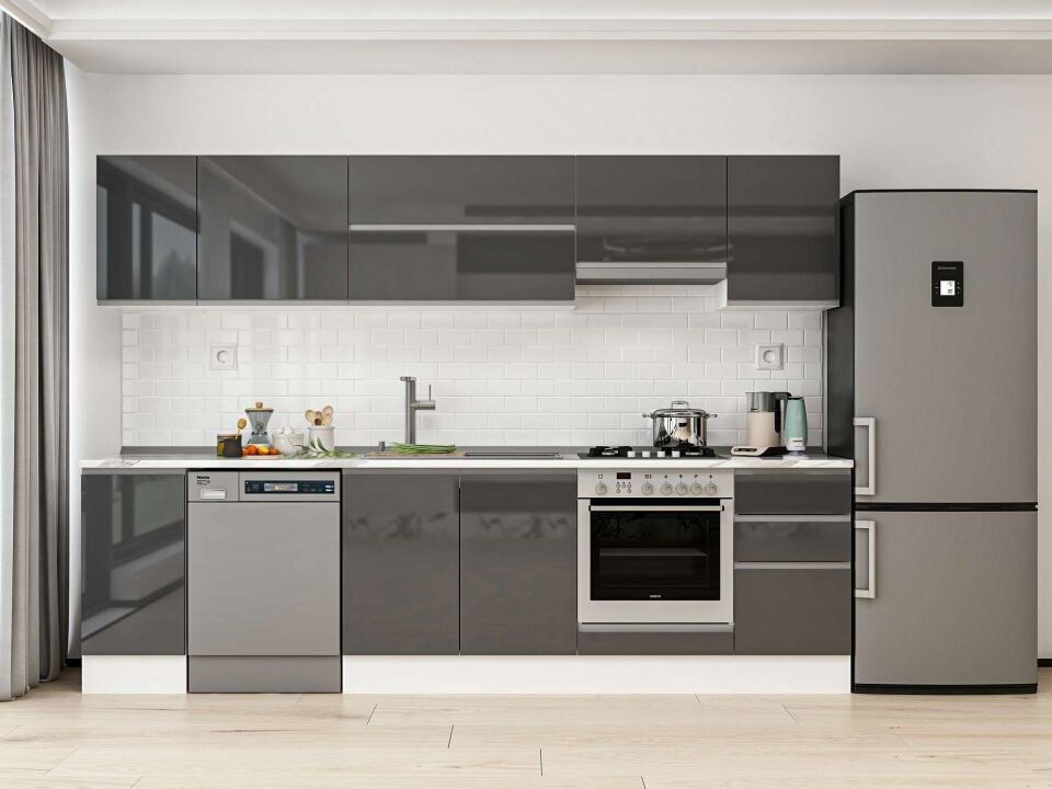 Alvinka 285X210 Cm High Gloss Mutfak Dolabı M-E80S40S45-1