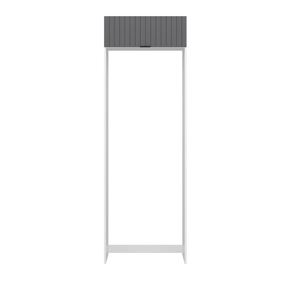 Alvinka Mutfak Modül Mbr_B 80-H240Cm Buz Dolabı Beyaz Antrasit