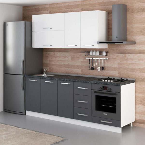 Minar 230 Cm Mutfak Dolabı Beyaz Antrasit 230-A3