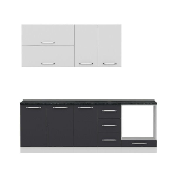 Minar 230 Cm Mutfak Dolabı Beyaz Antrasit 230-A3